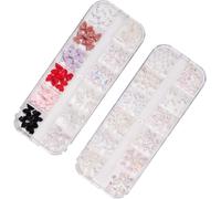 Lbgwp60-Lot De 2 Jolis N?uds En Résine Pour Nail Art Avec N?ud Aurore - Mélange De Styles - Décorations D'ongles 3d Pour Décoration D'ongles - Fournitures D'art Pour Fête, Mariage, Banquet