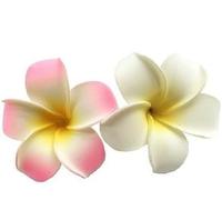 Lbgwp60-Lot De 2 Pinces À Cheveux En Forme De Frangipanier Hawaïen Blanc Et Rose - 7 Cm