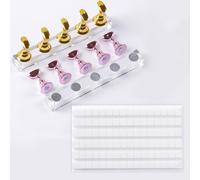 Lbgwp60-Lot De 2 Supports À Ongles À Presser - 96 Pièces - Blanc - Réutilisable - Mastic Adhésif Magnétique - Faux Ongles - Support De Formation Pour Accessoires De Nail Art - Doré + Rose