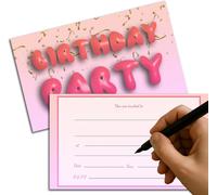 Lbgwp60-Lot De 20 Invitations D'anniversaire Roses ¿ Design Unique, Couleurs Vives ¿ Papier Cartonné Mat 300 G/M² De Qualité Supérieure, Impression Recto-Verso Pour Tous Les Âges, Célébrations