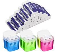 Lbgwp60-Lot De 21 Taille-Crayons Avec Boîte Et Taille-Crayon Avec Récipient, 6 Taille-Crayons (Couleurs Mélangées) + 15 Gommes