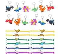 Lbgwp60-Lot De 24 Jouets De Fête Dinosaures - Bracelets Et Porte-Clés Pour Les Anniversaires D'enfants - Idéal Comme Cadeaux D'invités Pour Les Petits Amateurs De Dinosaures-T Takone