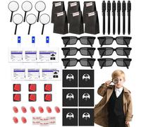 lbgwp60-Lot De 48 Jouets Pour Anniversaire D'Enfant Avec Lunettes D'Agent, Stylo Secret, Carnet, Loupe, Empreintes Digitales, Carte De Détective