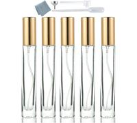 Lbgwp60-Lot De 5 Flacons Vaporisateurs En Verre Épais De 10 Ml,Or,Recharge De Parfum,Parfum Hydratant,Brume Fine,Tube Rond,Outil De Maquillage De Fête,Échantillon De Cadeau De Voyage