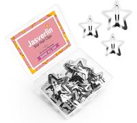 Lbgwp60-Lot De 50 Pinces À Cheveux En Forme D'étoile Argentée, 30 Pièces De 3,1 Cm Et 20 Barrettes À Cheveux En Métal De 4,1 Cm, Mignonnes Barrettes À Cheveux Kawaii Y2k Années 2000, Festival, Rave,