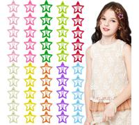 Lbgwp60-Lot De 50 Pinces Et Barrettes En Forme D'étoile Scintillante De 3,1 Cm - Colorées Des Années 2000 - Accessoires De Cheveux Y2k Pour Filles Et Femmes - Pinces À Cheveux Antidérapantes En Métal