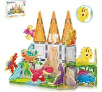 Lbgwp60-Lot De 8 Figurines Magnétiques Sur Le Thème Du Dinosaure - Avec 8 Figurines D'action Magnétiques - Construction Magnétique - Jouets De Construction Et De Jeu Avec Aimants - Activité