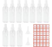 Lbgwp60-Lotde 10 Petits Flacons Pulvérisateurs Vides De 100 Ml, Pour Voyage, Avec 2 Entonnoirs Et Étiquette, Flacons De Spray En Plastique Transparent À Remplir Pour Parfums