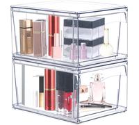 Lbgwp60-Lotde 2 Rangement Tiroir - Organisateur De Rangement De Maquillage - Organisateur Transparent Pour Salle De Bain, Lavabo, Chambre
