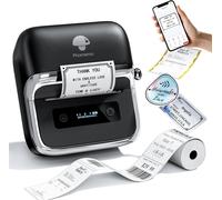 lbgwp60-M250Imprimante D'Étiquettes, Imprimante Thermique Etiquettes Bluetooth Pour Adresses, Code-Barres, Petites Entrepr s, Compatible Avec Smartphone & Pc, Avec 1 Rouleaux D'Étiquettes Noir