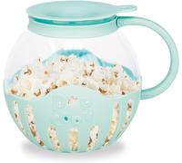 lbgwp60-Machine À Pop-Corn En Verre 2,2 L Pour Micro-Ondes Support À Beurre En Silicone Sain Et Sans Huile Passe Au Lave-Vaisselle Haute Résistance Couleur Bleu