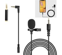 lbgwp60-Micro Cravate Pour Smartphone 3.5Mm Audio Jack Microphone Condensateur Omnidirectionnel Cravate Revers Tie Pour Recording Interview/Video Conference/Podcast/Voice Dictatio hone