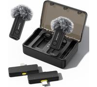 lbgwp60-Micro Cravate Sans Fil Pour Iphone Samsung Android Phone, Usb C Mini Micro Cravate À Réduction De Bruit Avec Étui De Chargement All-In-One Pour Streaming Vidéo Interview Tiktok Youtube