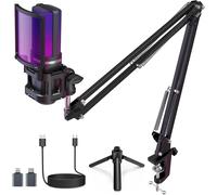 lbgwp60-Micro Pc Kit, Rgb Gaming Microphone Usb À Condensateur Pour Iphones, Phones,Mac,Portable, Bureau, Ps5, Avec Sourdine,Trépied Et Bras (2 Support), Pour Streaming Podcast Asmr Discord Youtuber