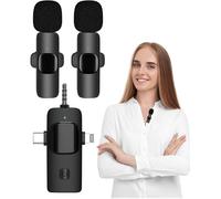 lbgwp60-Microphone, Micro Cravate Sans Fil Bluetooth, Micro Clip Plug Pour Ios/Android/Pc, Réduction De Bruit Intelligent, Ideal Pour Vidéos, Streaming Et Travail À Distance