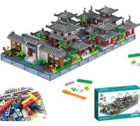 lbgwp60-Mini Chino Blocs Jeu De Maquettes - 1800 Pièces Suzhou Ensemble De Blocs De Construction, Jeux De Blocs De Jardin Classiques, L'Architecture Chino Antique, Mini Blocs De Construction