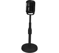 lbgwp60-Modèle De Microphone À L'Ancienne De Simulation De Micro D'Accessoire Vintage Avec Base Stable Et Tige De Support Ensemble D'Accessoires De Micro De Style Rétro Pour La Photographie(Le Noir)