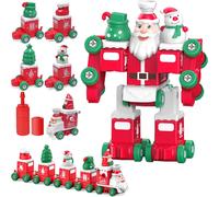 lbgwp60-Noël Jouet, 5 En 2, Sapins De Noël Voiture, Père Noël Voiture, Chaussettes De Noëlvoiture, Assembler En Transformers Jouets Et Train Enfant, Cadeau Pour Filles Et Garçons 3 4 5 6 Ans