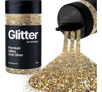 Lbgwp60-Or Argent Paillettes Fine 130g/4.6oz Poudre Résine Métallique Artisanat Paillettes Paillettes Paillettes Pour Gobelets Epoxy, Cheveux Vi Corps Oeil Nail Art Festival