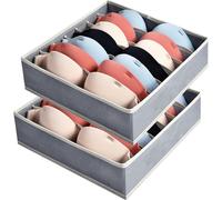 Lbgwp60-Organisateurtiroir Pour Sous-Vetements Lot De 2,Boîtes De Rangement Soutien Gorges Avec 7 Compartiments,Pliables Placard Boite Rangement Tiroir Pour Soutien-Gorges, Cravates, Foulard