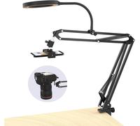 lbgwp60-Overhead Trépied Pour Téléphone Portable Avec Anneau Lumineux, Bras Flexible Pour Appareil Photo De Table Avec Lumière Annulaire Pour Enregistrement Vidéo Youtube Live Stream Compatible Avec