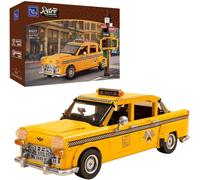 lbgwp60-Pantasy Ensemble De Construction Taxi New Yorkais Des Années 1980, Kit De Construction Rétro Avec Taxi, Feu De Signalisation, Accessoires Mobiles Idéal Pour Les Collectionneurs De Modèles Con