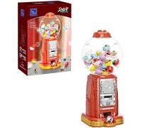 lbgwp60-Pantasy Rétro Ensemble De Construction De Machine Distributrice De Billes, Avec 12 Micro Blocs De Construction Et 12 Billets Chanceux Pour Jeux De Bureau Collectibles Kit