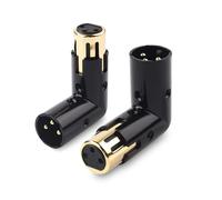 lbgwp60-Paquet De 2 Adaptateur Xlr Ajustable Mâle-Femelle À Angle Droit En Noir (Adaptateur Xlr 90 Degrés)