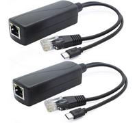 lbgwp60-Paquet De 2 Séparateurs Poe 5 V, Adaptateur 48 V À 5 V 2,4 A Avec Pr Micro Usb, Conforme Ieee 802.3Af, Pour Caméra Ip, Tablettes, Dropcam Ou Raspberry Pi Et Plus, Av-Ps05-1