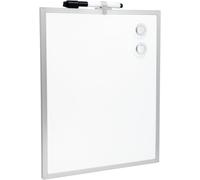 Lbgwp60-Petit Tableau Magnétique Mural Blanc, Cadre Aluminium, Tableau Blanc Effaçable À Sec Avec Feutre Effaçable Noir Et Effaceur, Aimant, 4 Coussinets Adhéshifs De Montage Mural (35 X 28 Cm)
