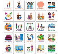 Lbgwp60-Pictogrammes Magnétiques Pour Tableau De Planification Hebdomadaire - 50 Pièces - Espagnol - Édition Extérieure - Pour Enfants - Routine Quotidienne - Planificateur D'autisme - Aimants -