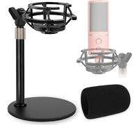 lbgwp60-Pied De Micro De Bureau Avec Support Antichoc, Bonnette En Mousse, Support De Microphone Réglable Réduit Le Bruit Des Vibrations Pour Razer Seiren X Seriren V3 At2020,