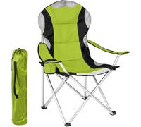 Lbgwp60-Pliant Camping Cha Rembourrée Avec Sac Camping Mer Cha Plage De Pêche En Plein Air En Acier Et Polyester Avec Porte Compartiment Boissons Et Smartphone (Vert)