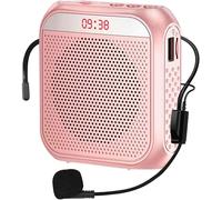 lbgwp60-Portable Amplificateur De Voix Pour Enseignants, 2200Mah Rechargeable Amplificateur De Son Système Pa Micro Haut Parleur Pour Enseignants,Réunion,Guide Touristique,Yoga,Salle De Classe (Rose)