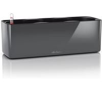 Lbgwp60-Pot De Fleurs D'interieur ¿ Cube Glossy Triple ¿ Réserve D'eau Intégrée ¿ Coloris Anthracite ¿ 40 × 14 × 14 Cm