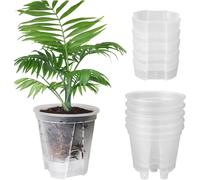 lbgwp60-Pot De Jardin En Plastique Transparent De 6 Pouces, Jardinières Auto-Irrigantes, Lot De 5 Avec Réservoir Profond