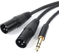 lbgwp60-Profession 6.35Mm (1/4 Pouces) Pr Mâle Trs Vers 2 Double Microphone Mâle Xlr Adaptateur De Convertisseur Audio Stéréo Symétrique Y Splitte Câble Cordon ¿5Ft / 1.5M