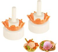 Lbgwp60-Rouleau De Cône De Gaufre, 2 Pièces Moule De Cône De Gaufre Croustillant Kit De Roulage De Crème Glacée Bol De Gaufres En Forme De Panier Moule De Cônes Fabricant De Crème Glacée
