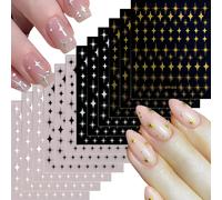 Lbgwp60-Set De Stickers Pour Ongles Avec 12 Feuilles D'autocollants D'étoiles, Autocollants Nail Art 3d, Accessoires Nail Art Écologiques Pour Ongles Et Plus