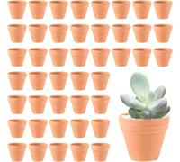 Lbgwp60-Shuess - Lot De 48 Mini Pots De Fleurs En Argile - 3,5 X 3 Cm - Petits Pots De Fleurs En Argile - Avec Trou De Drainage - Pour Bricolage - En Terre Cuite - À Peindre - Pour Plantes