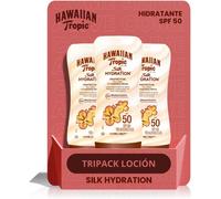 Lbgwp60-Silk Hydration Protective Spf 50 - Lotion Solaire Protectrice Avec Des Rubans De Soie Hydratants Et Résistants À L'eau, Crème Solaire Tropicale, Pack De 3 Unités X 180 Ml