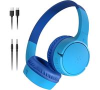 lbgwp60-Soundform Mini Casque Audio Sans Fil Pour Enfants Avec Micro Intégré (Circum-Aural, Autonomie De 30 H, Pour Apprentis , Voyages, Autocollants Amusants, Pour Iphone, Ipad, Galaxy) - Bleu