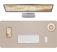 lbgwp60-SousMain Cuir Tapis De Table Protecteur Grand Tapis De Souris Pu Leather Desk Mat Large Mouse Pad Antidérapants Résistant À L'Eau Tableau D'Écriture Bureaux Et Maison (Beige, 90X43Cm)