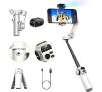 lbgwp60-Stabilisateur Pour Iphone Avec Capteur De Suivi Ai Pour Enregistrement Vlog, Cardan 3 Axes Avec Tige D'Extension De 7,8' Et Écran Oled Pour Iphone/Android - Smart X2 Ai Blanc