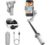 lbgwp60-Stabilisateur Smart X2 Pour Iphone, Tige D'Extension Intégrée De 20 Cm, Cardan Portable Pour Smartphone À 3 Axes, Perche À Selfie Pliable Avec Écran Oled, Enregistrement Vidéo, Blanc