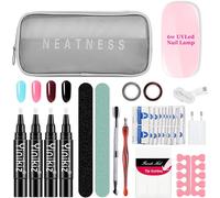 Lbgwp60-Stylo De Vernis À Ongles, 3 En 1 Une Étape Nail Gel Pen Avec 6w Lampe Uv Et Complet Manucure Outils, Pas Besoin De Base De Couche Supérieure Pour Nail Art, Kit De Vernis À Ongles#4