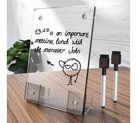 Lbgwp60-Tableau Blanc En Acrylique Transparent, 20,3 X 15,2 Cm, Tableau De Bureau Effaçable À Sec Avec Support Magnétique Flexible Et Marqueurs, Mini Tableau Blanc Accessoires De Bureau Pour Femme,