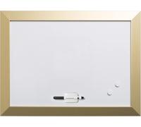 Lbgwp60-Tableau Blanc Kamashi, Effaçage À Sec Magnétique, Cadre En Mdf Doré, 60x45cm
