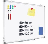 Lbgwp60-Tableau Blanc Magnétique Effaçable À Sec - Cadre En Aluminium - 40 X 60 Cm - Pour La Maison, Le Bureau, L'école - 2 Marqueurs - 1 Bac À Stylos