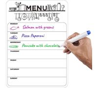 Lbgwp60-Tableau Blanc Magnétique Pour Planificateur Hebdomadaire De Repas A4 Effaçable À Sec Pour Réfrigérateur, Tableau De Menu Pour Liste De Courses, Tableau Mémo Magnétique Idéal Pour Les Notes, L